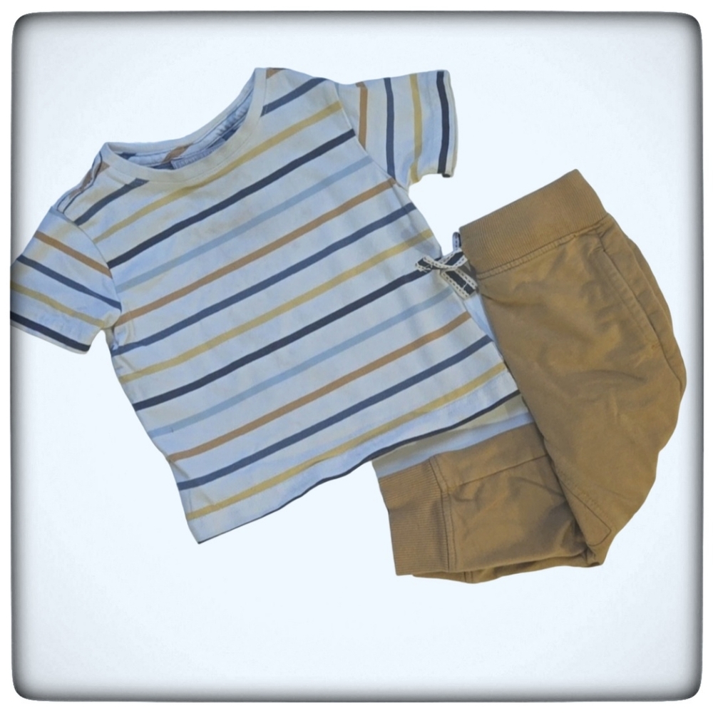 Jarvis Archer Baby Boy Striped Shortsleeve Tshirt & Jogger Pants Set-12M
